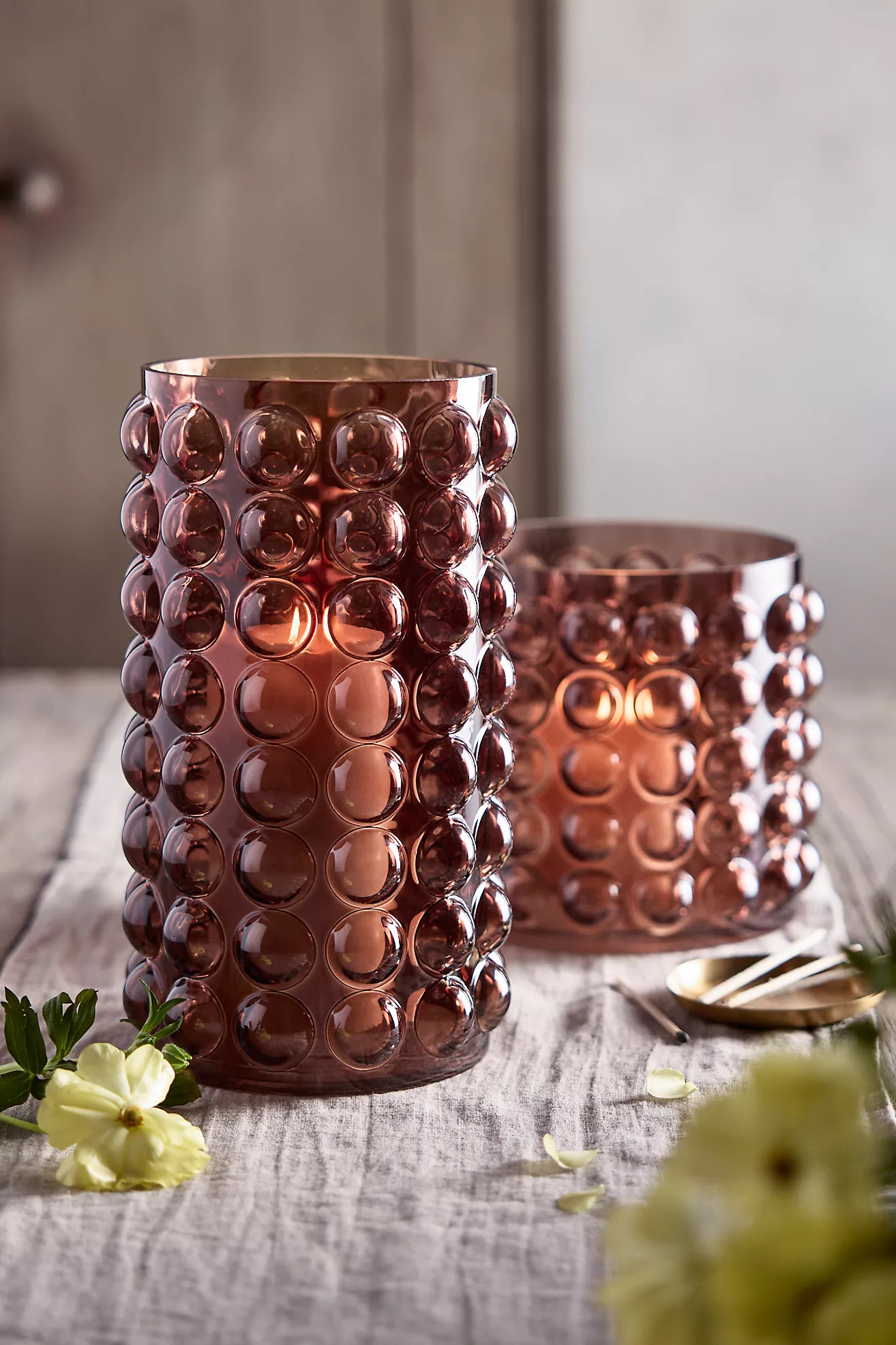 Hobnail Tinted Glass Hurricane | Anthropologie (US)