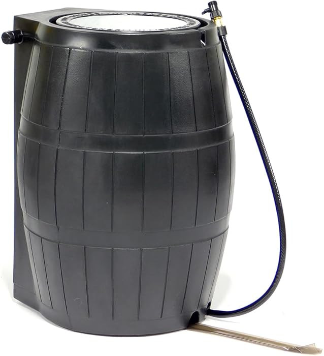 FCMP Outdoor Raincatcher 4000 Rain Barrel, Flat-Back Rainwater Catcher with Spigots, 50 Gallon, B... | Amazon (US)