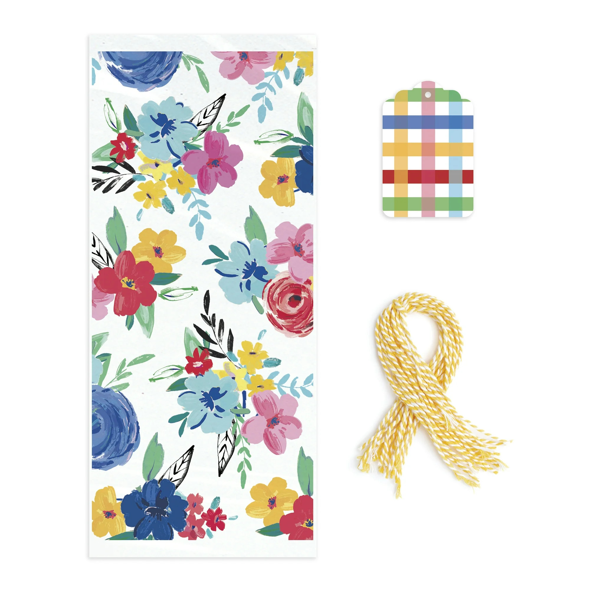 Plastic Pioneer Woman Floral Blue Cellophane Bags, 20ct | Walmart (US)