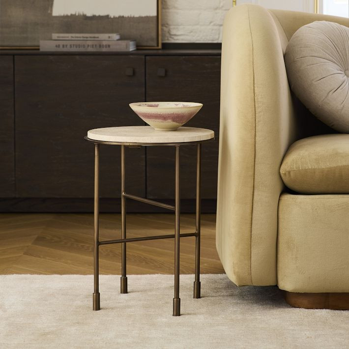 Fay Travertine Side Table (13.5") | West Elm (US)