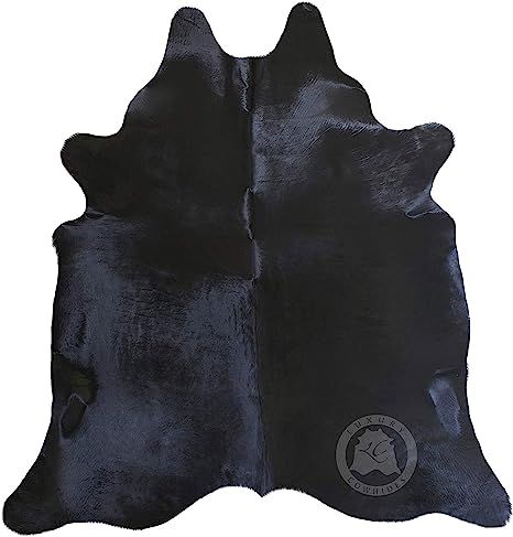 Genuine Black Cowhide Rug XL Size 6 x 7 - 8 ft. 180 x 240 cm | Amazon (US)