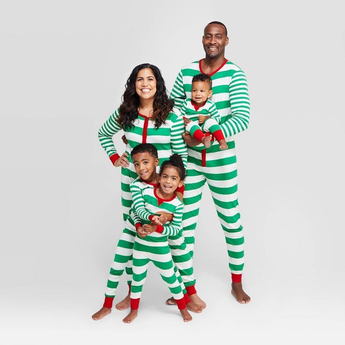 Toddler Striped Holiday Union Suit  - Wondershop™ Green | Target