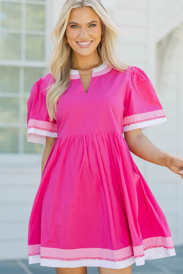 The Pretty Essential Fuchsia Babydoll Dress | The Mint Julep Boutique