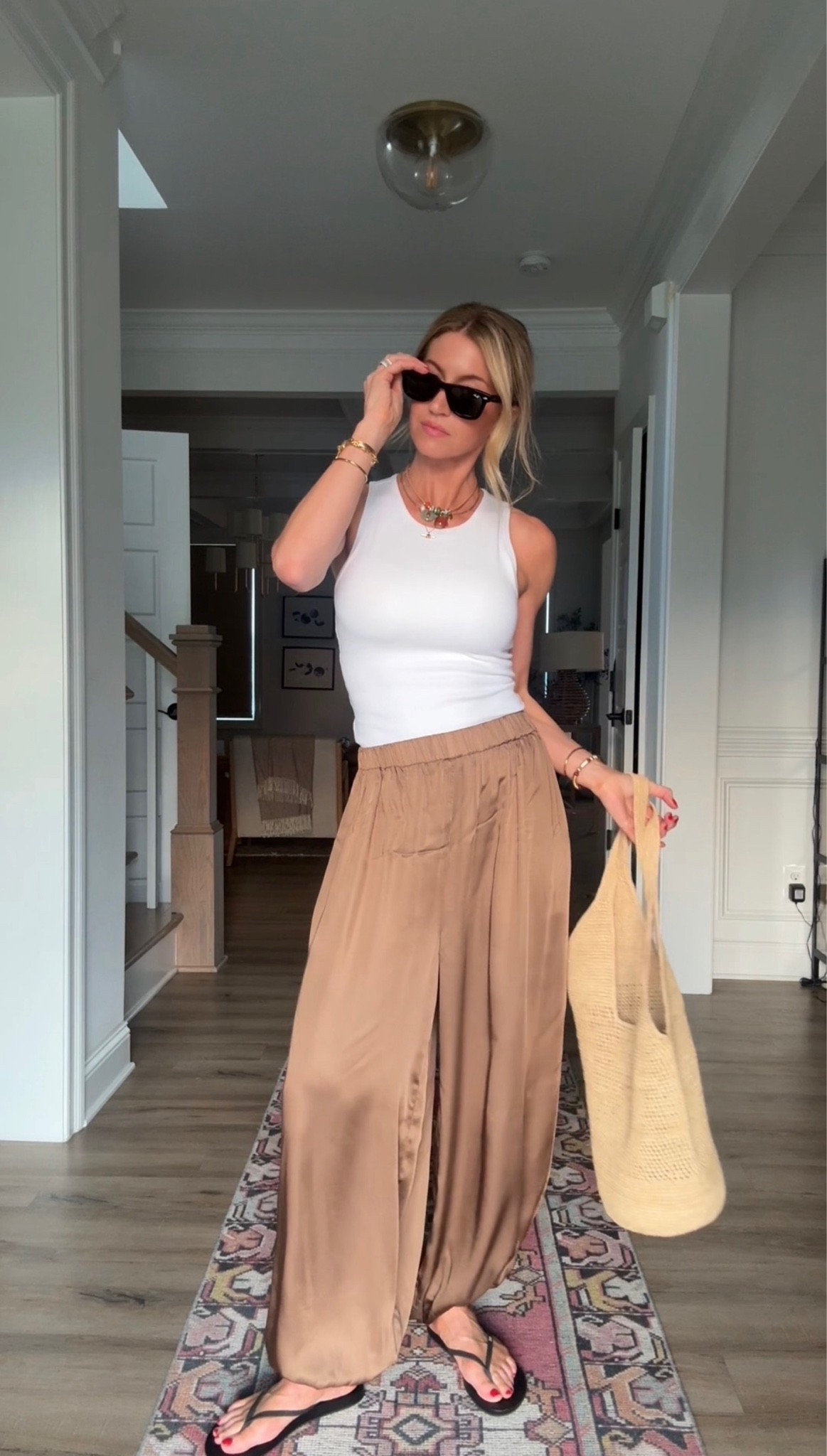 My bronze balloon pants went on sale! 
Tank: runs TTS, wearing size small 
Pants: run TTS, wearing size XS

#LTKootd #LTKgrwm #LTKSeasonal