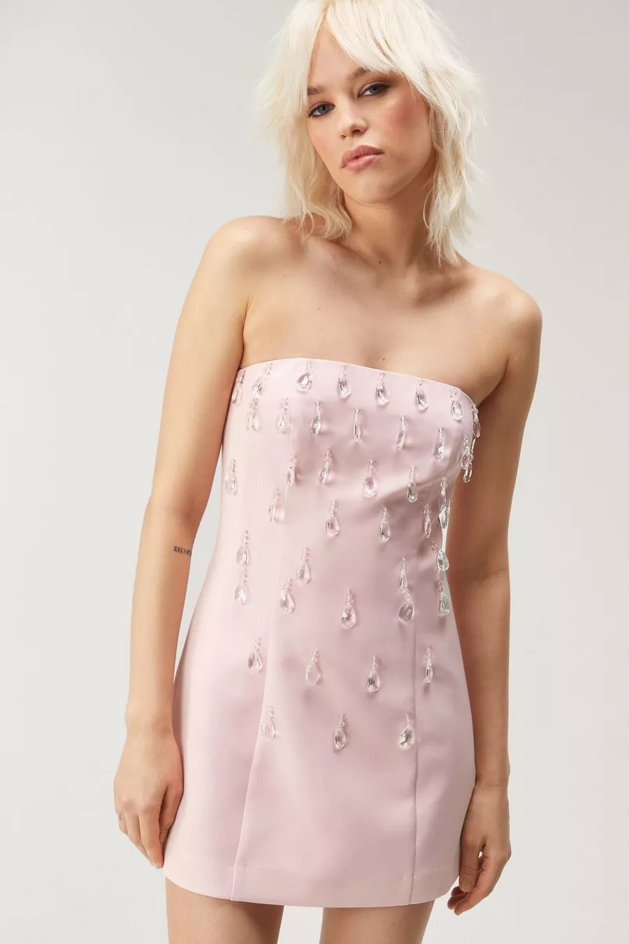Premium Teardrop Embellished Bandeau Mini Dress | Nasty Gal US