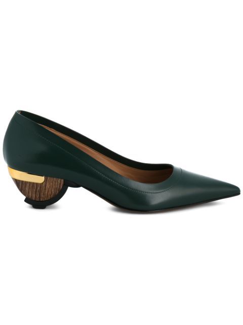 curved heel pointed pumps | FarFetch US