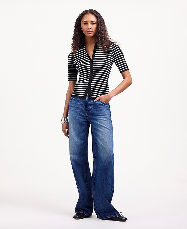 The Signature Knit Sweater Polo Tee | Madewell