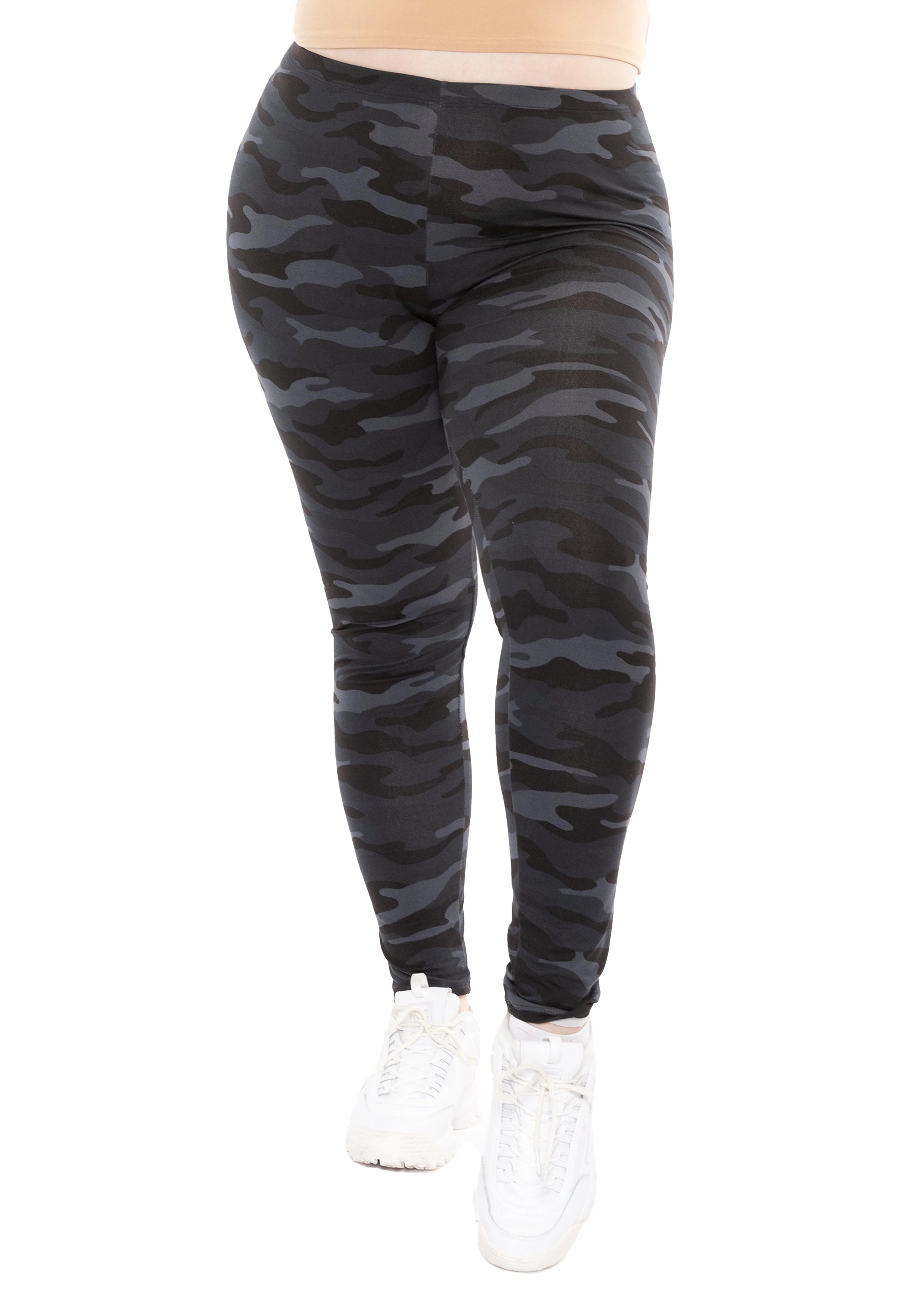 Stretch Is Comfort Women's Oh so Soft Plus Size Full Length Leggings Black Camo 2X | Walmart (US)