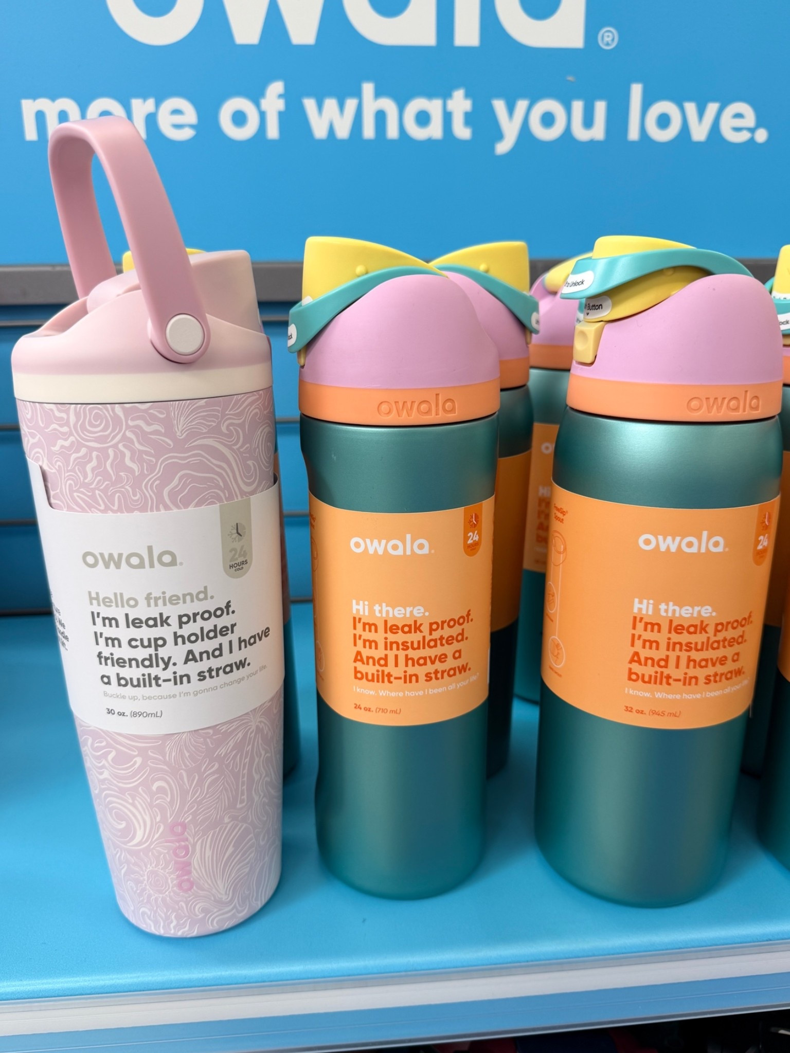 New Owala colors for summer! I got the one with the shells and palm trees 🙌🏼🐚🌴🩷🥥