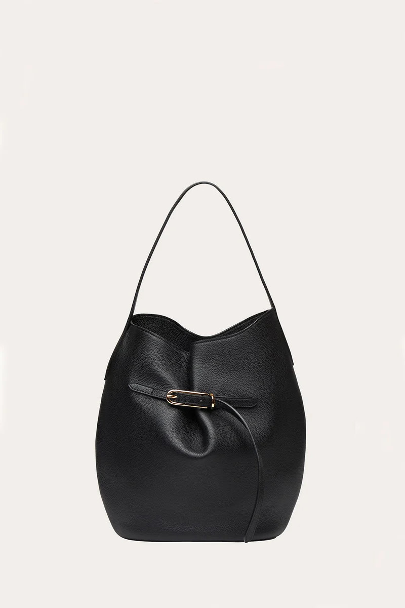 Belted Bucket Bag Large Black | LITTLE LIFFNER