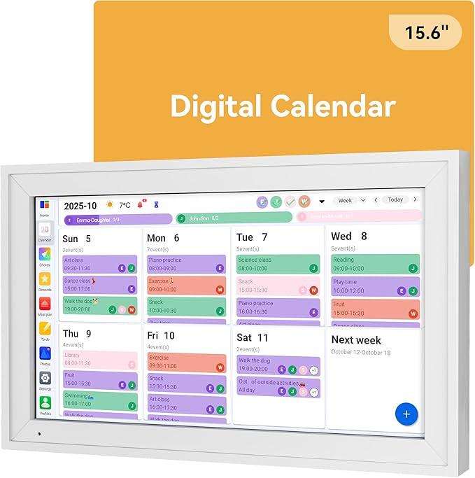 Yofidra 15.6" Digital Calendar, Smart Electronic Calendar with Chore Photo Meal Reward To-do Char... | Amazon (US)