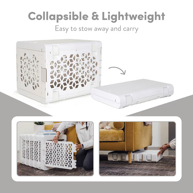KindTail PAWD White Modern Collapsible Dog Crate, 21" L X 15.75" W X 16" H | Petco