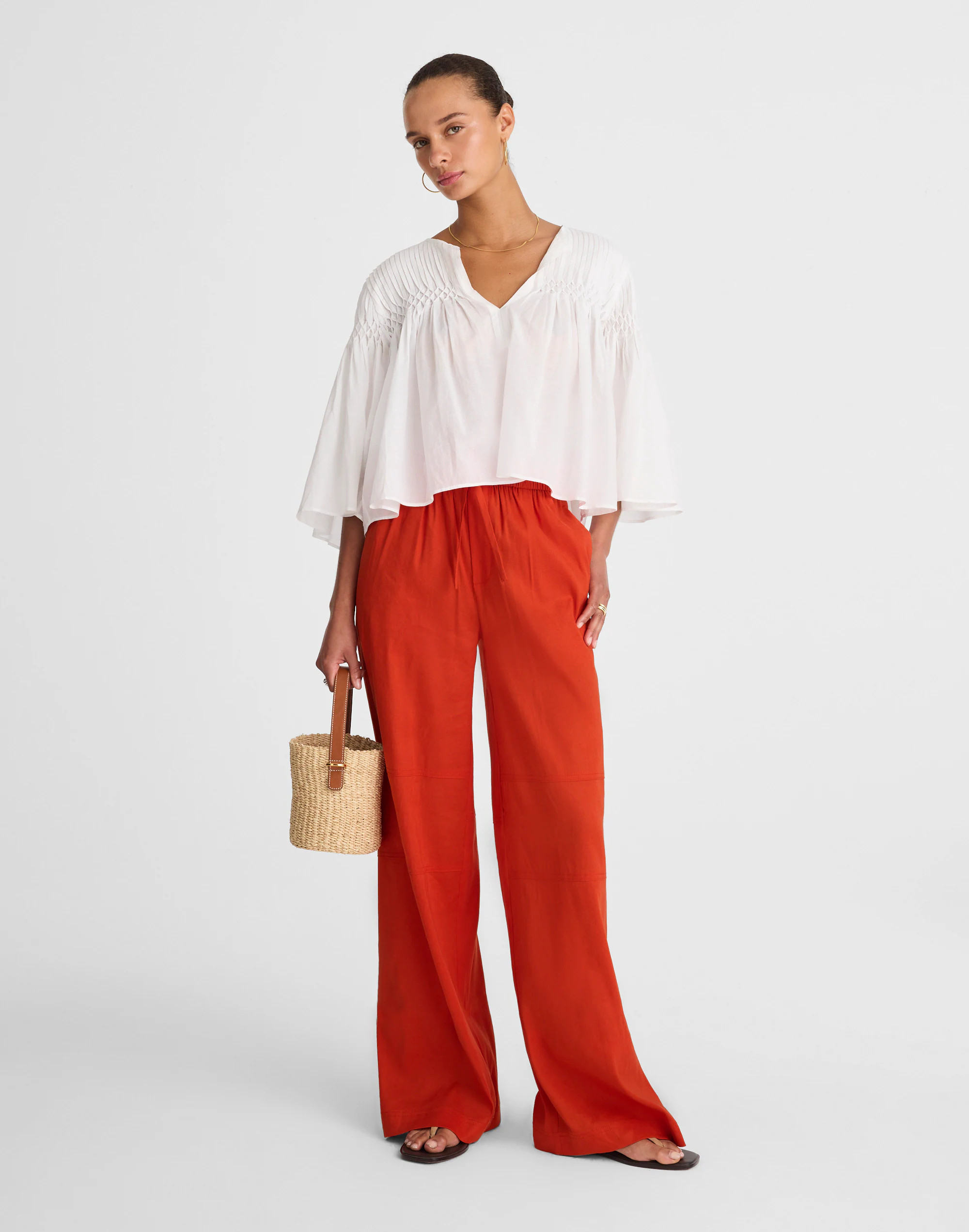 Raw-Edge Drawstring Pant | Madewell
