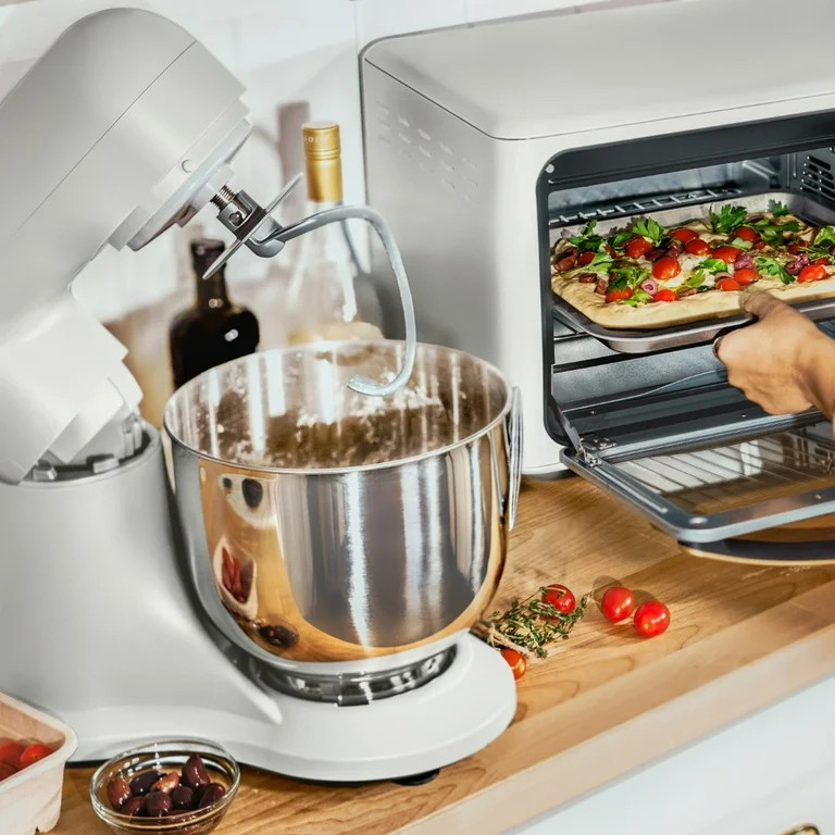 Beautiful 5.3 Qt Stand Mixer, White Icing with Flat Beater, Dough Hook, Balloon Whisk | Walmart (US)