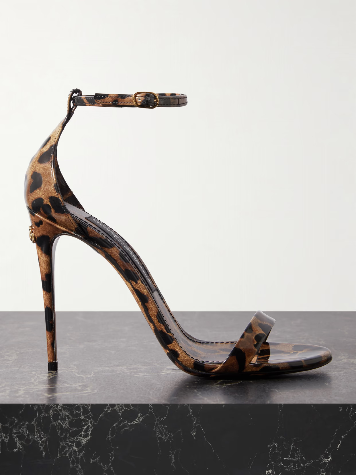 Dolce & Gabbana - Leopard-print Patent-leather Sandals - Animal print | NET-A-PORTER (US)