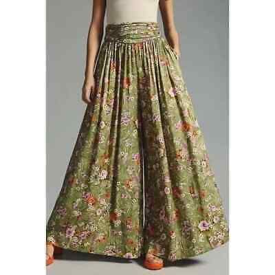 Anthropologie 16W NWT Wide Leg Pants Olive Floral Palazzo 16 W New Plus Size | eBay US
