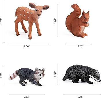 16PCS Forest Animals Baby Figures, Woodland Creatures Figurines, Miniature Toys Cake Toppers Cupc... | Amazon (US)