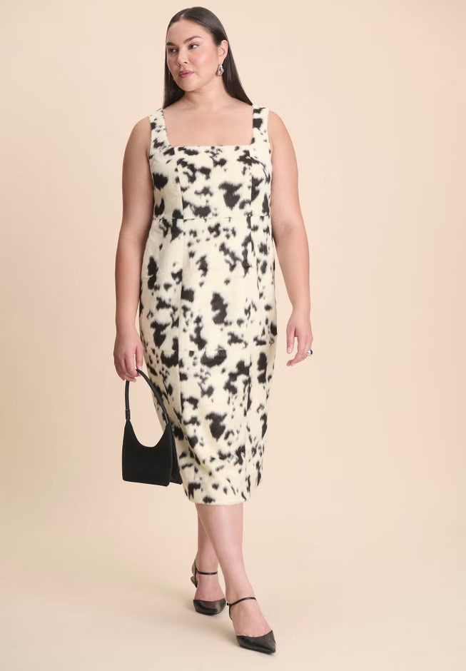 Faux Pony Hair Tank Dress | Eloquii