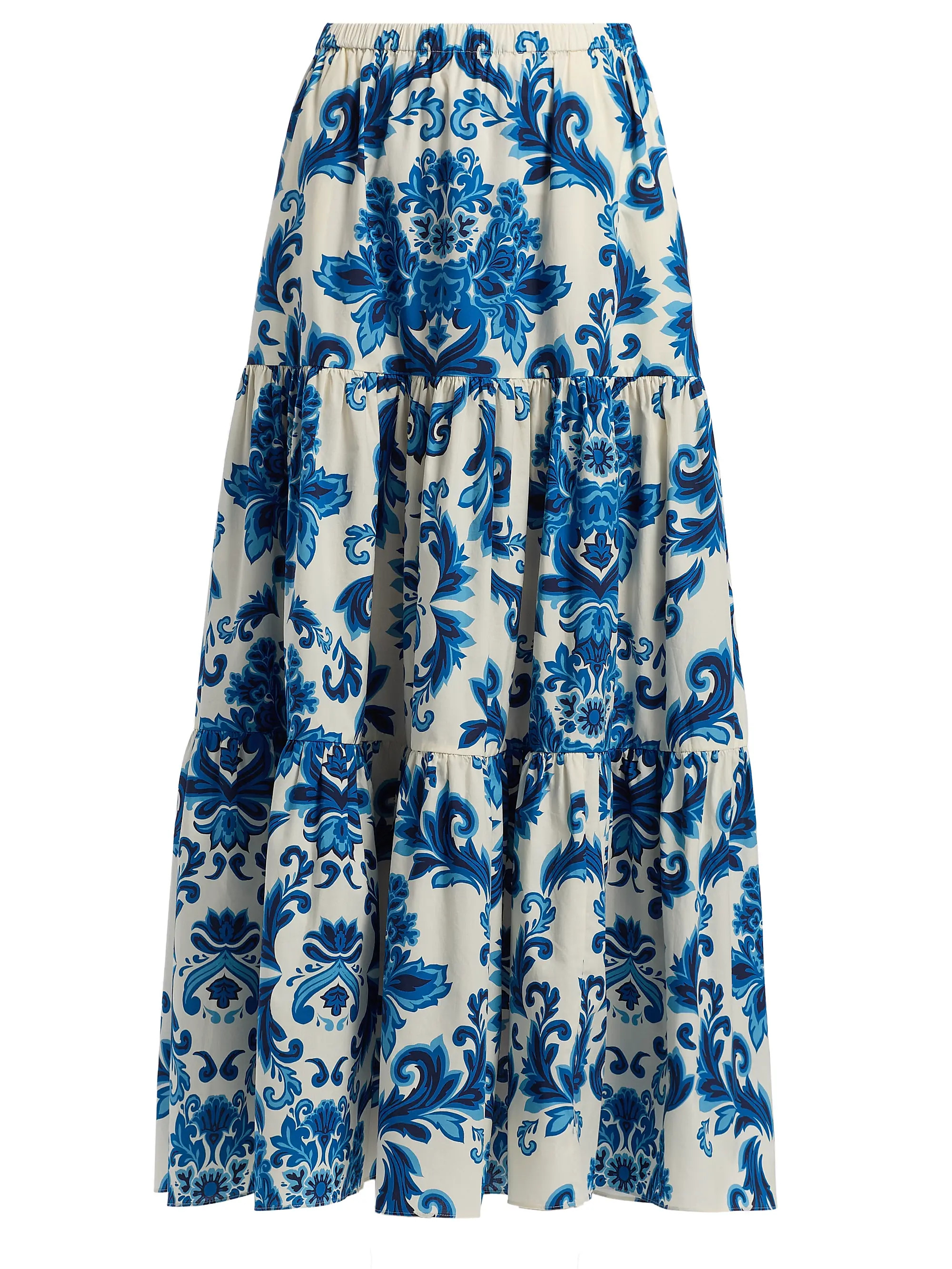 Cara Cara Melanie Floral Tiered Midi Skirt | Saks Fifth Avenue | Saks Fifth Avenue