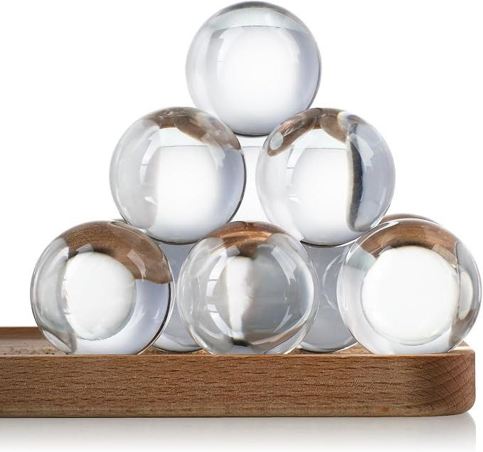 8pcs Clear Crystal Glass Balls 40mm Transparent Quartz Decorative Spheres for Home Table Decor | Amazon (US)