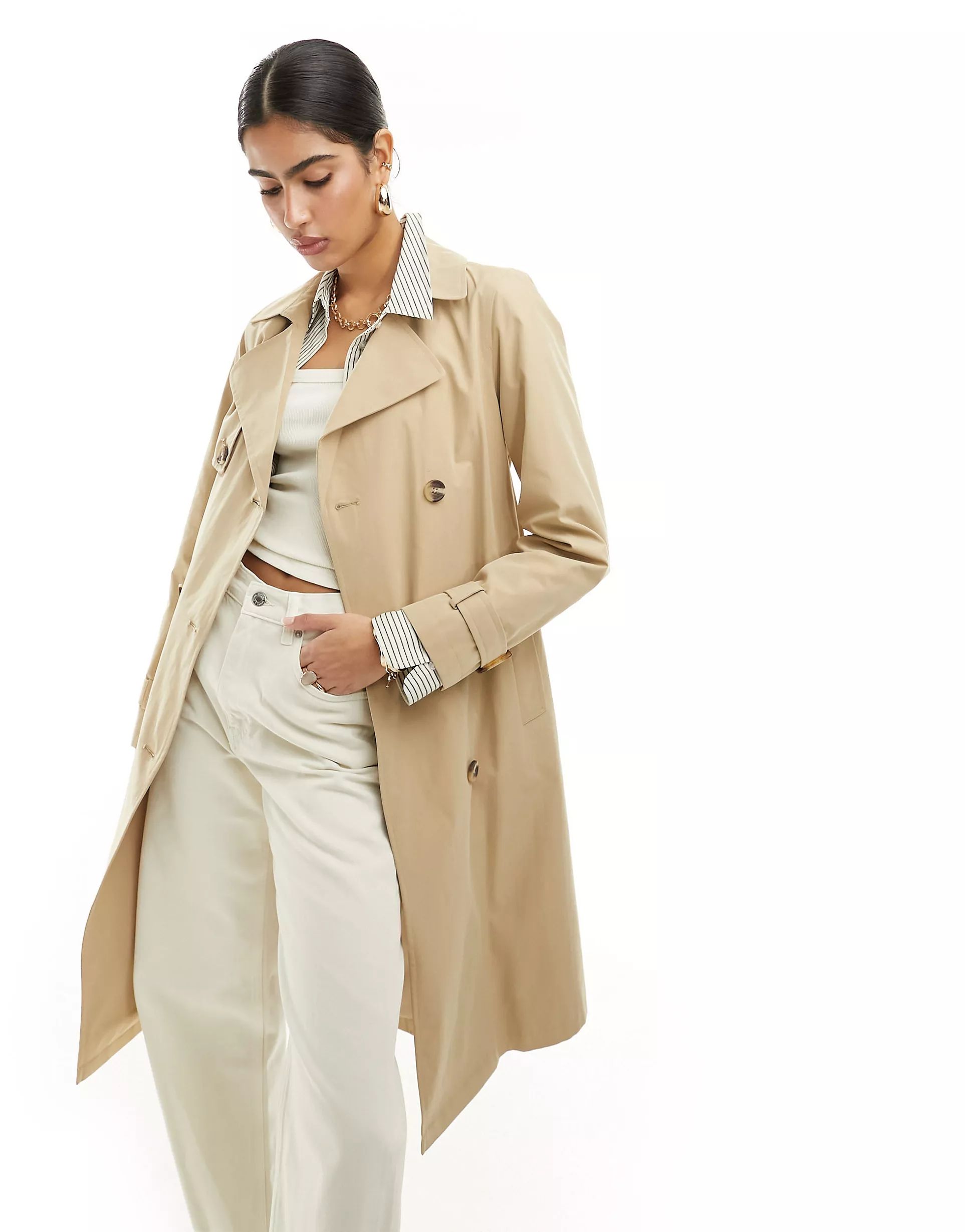 New Look trench coat in stone | ASOS (Global)