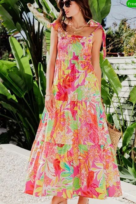 Colorful tropical maxi dress 

#LTKfindsunder50 #LTKover40 #LTKfindsunder100