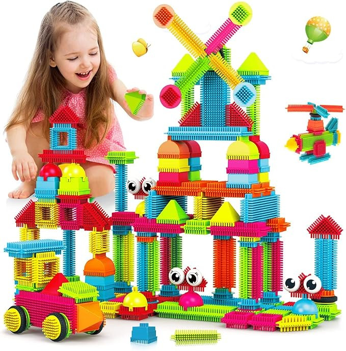 Contixo 144 pcs Bristle Shape 3D STEM Building Toys, Construction Learning Stacking Educational B... | Amazon (US)