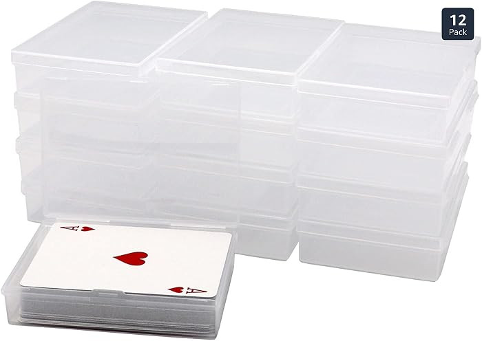 12 Pack Playing Card Deck Boxes, Empty Plastic Storage Box Fits Baseball Trading Cards, Gaming Ca... | Amazon (US)