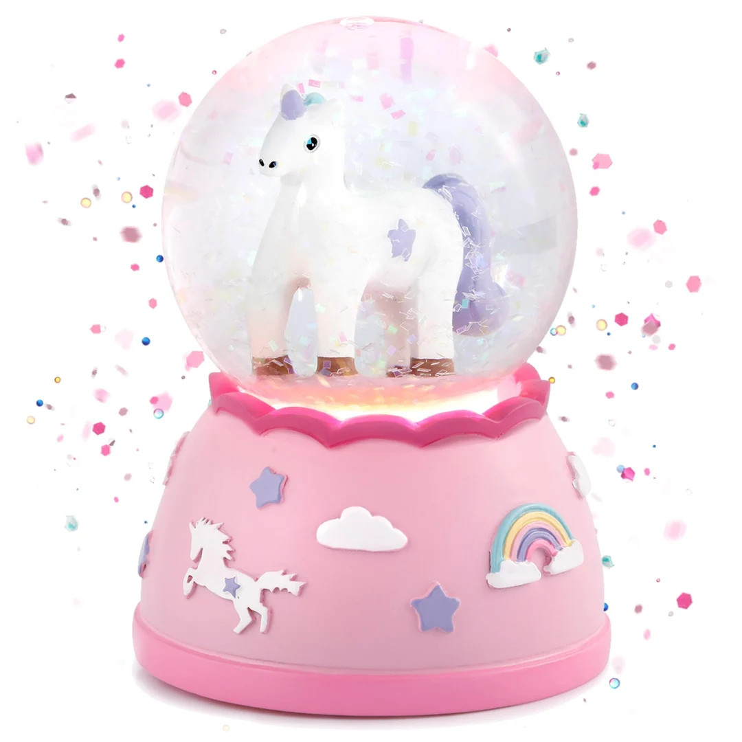 Mini Unicorn Snow Globe Handpainted Figurine With Lights & - Etsy | Etsy (US)