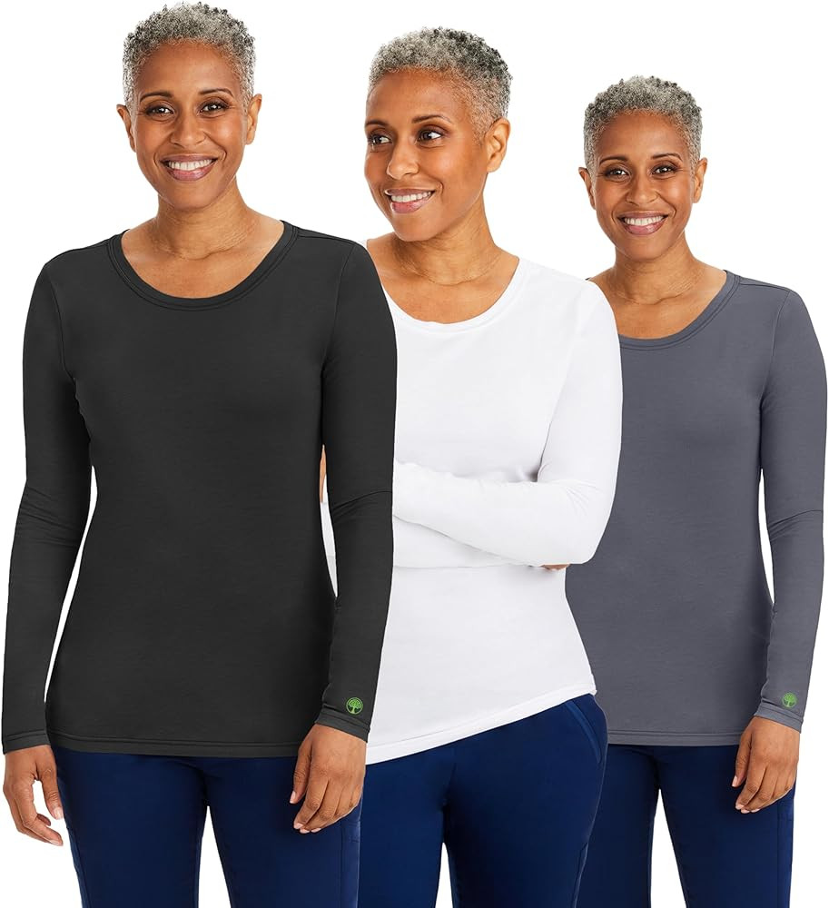 Healing Hands Women's Underscrub Soft Knit Melissa Longsleeve Scrub Tee with Breathable & Easy Ca... | Amazon (US)