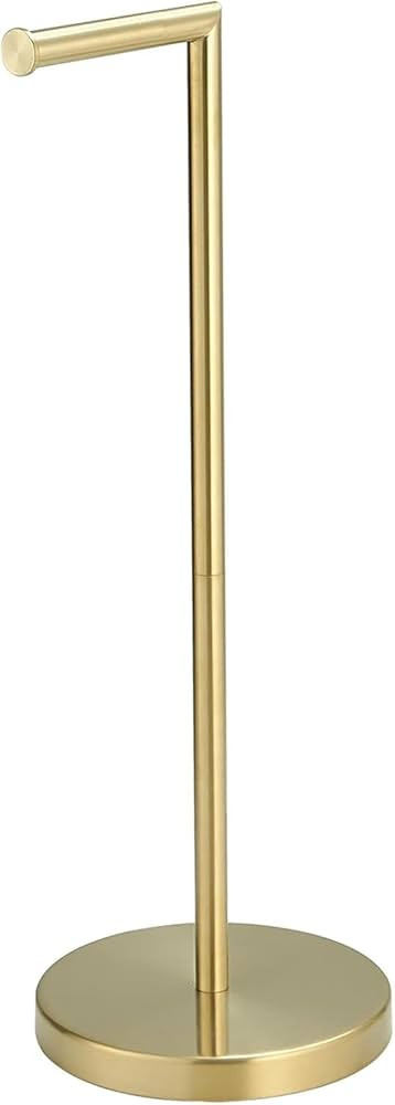 BWE Brushed Gold Toilet Paper Holder Stand, SUS304 Stainless Steel Modern Free Standing Toilet Pa... | Amazon (US)