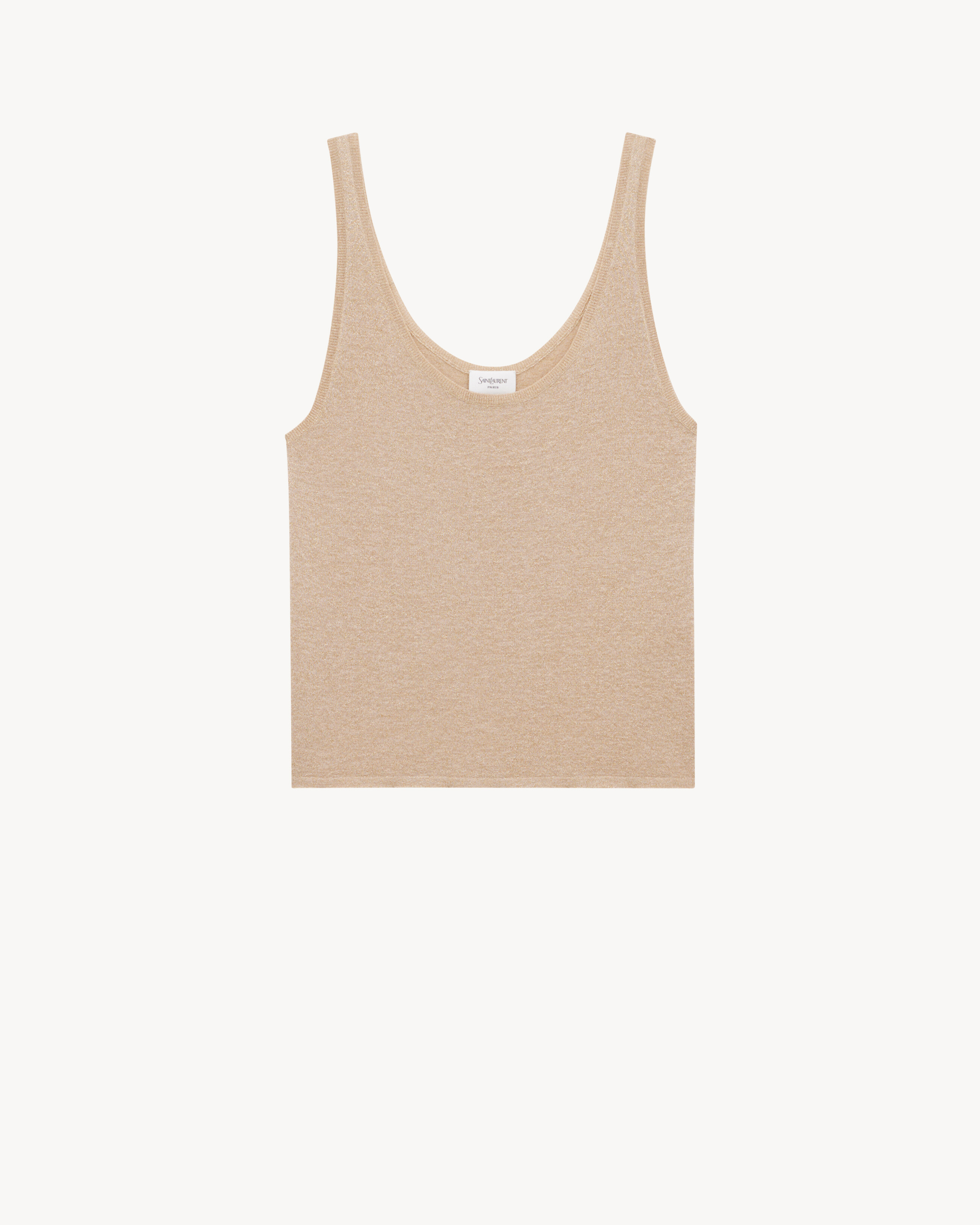 Tank Top In Lurex Knit Beige S | Saint Laurent Inc. (Global)