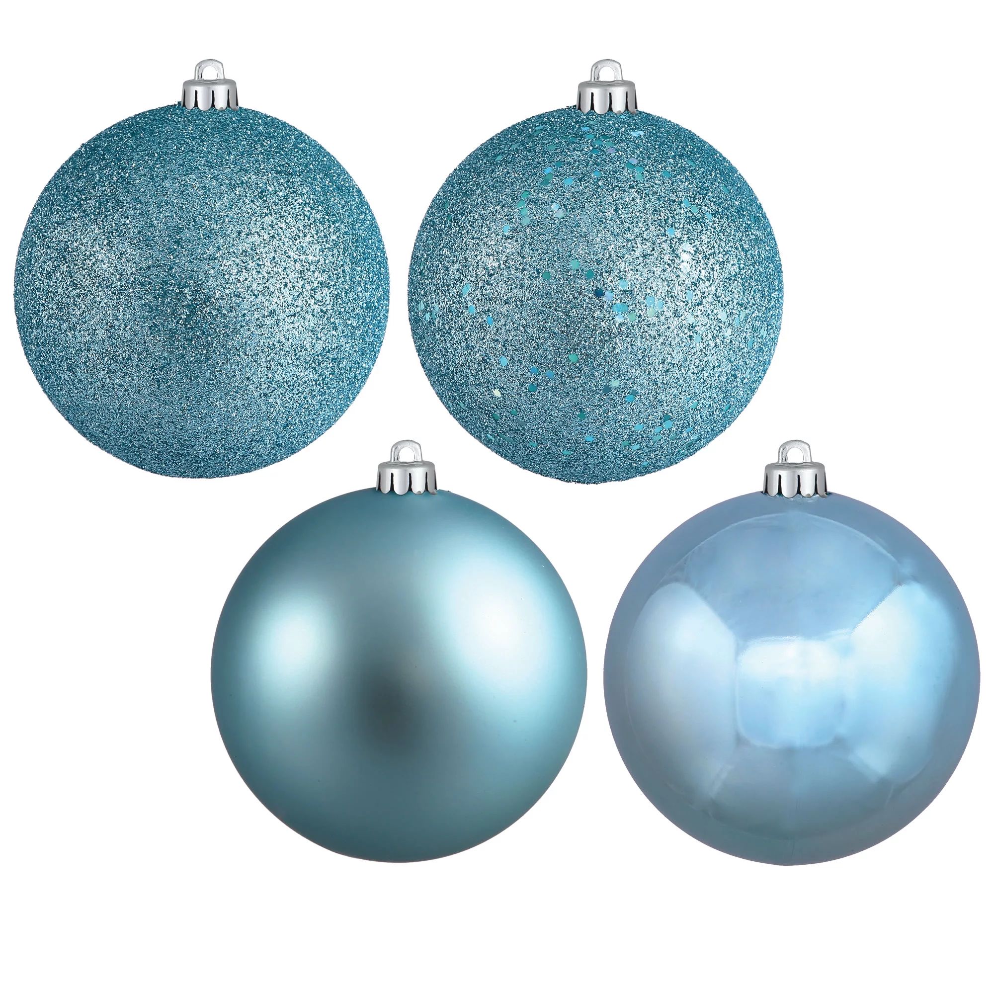 Vickerman 4.75" Baby Blue 4-Finish Ball Ornament Assortment, 4 per Box - Walmart.com | Walmart (US)