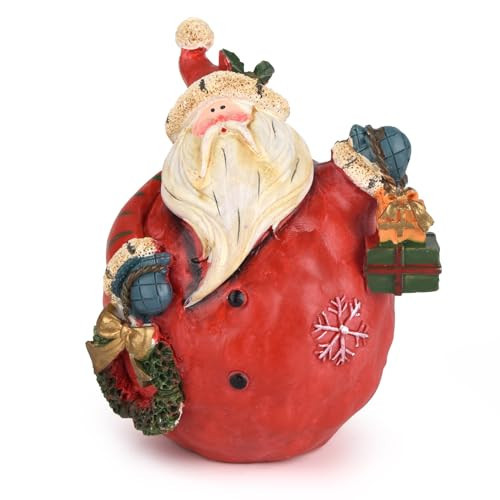 KUZIUA Christmas Decor Figurine, Santa Claus with Gift in Hand, Resin Xmas Ornament for Table Top Centerpiece Fireplace, Handmade Statue for Xmas Gift, Christmas Party Home Decoration (Santa Claus) | Amazon (US)