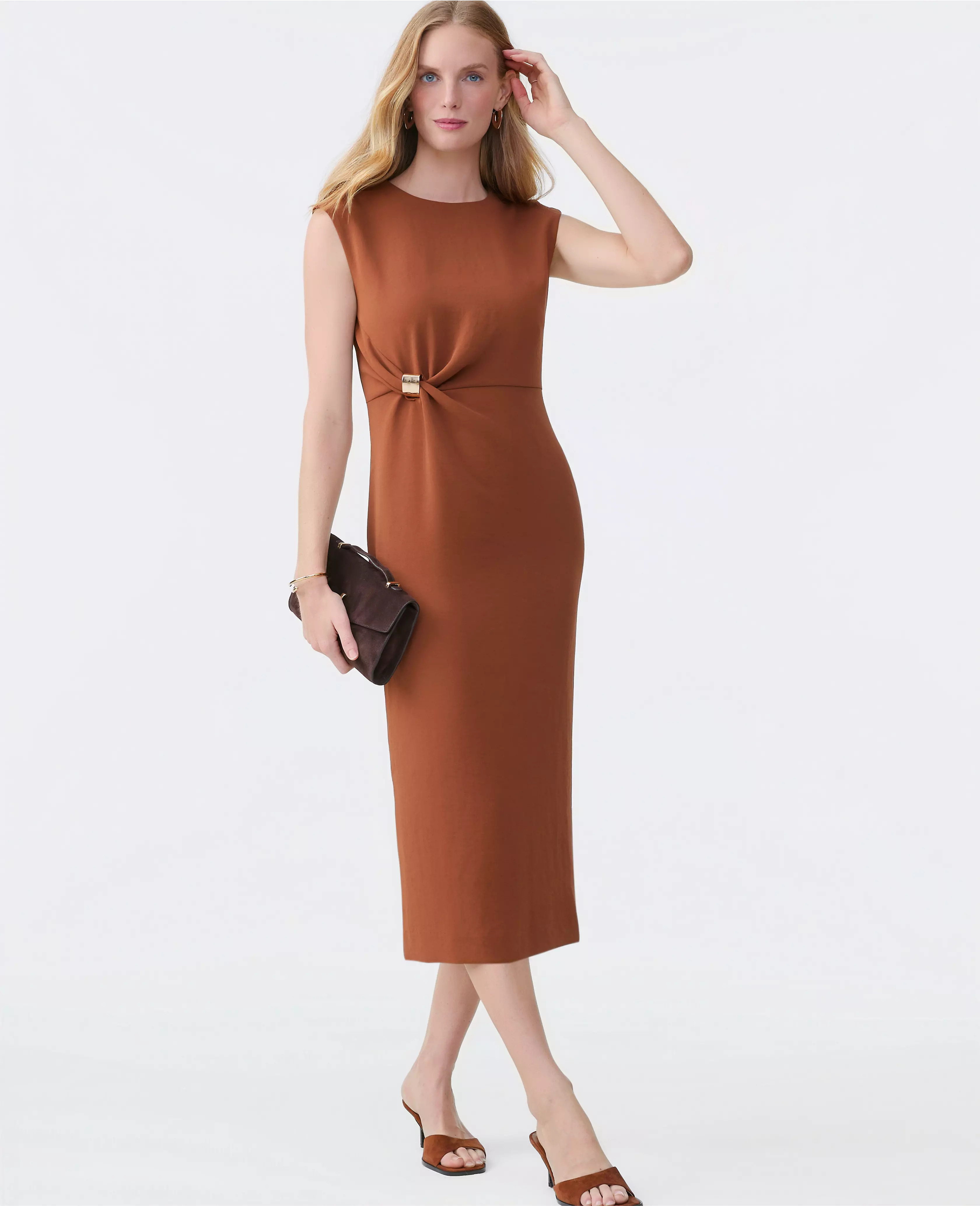 Crepe Twist Sheath Dress | Ann Taylor