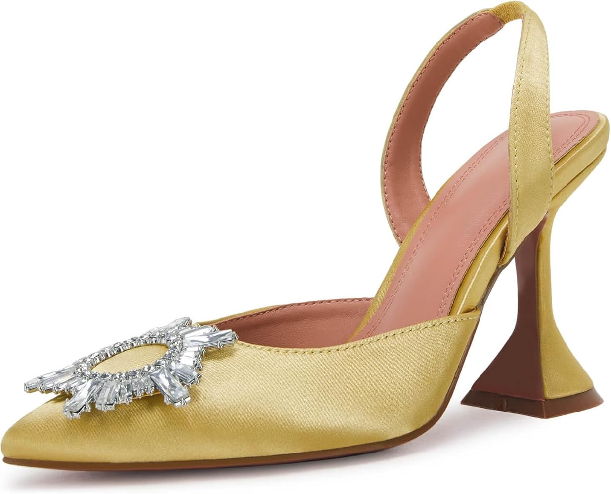 VETASTE Women's High Heel Crystal Slingback Pumps Pointed Toe Strappy Triangle Heeled Party Weddi... | Amazon (US)