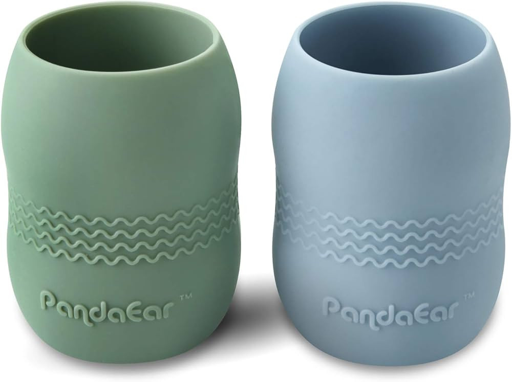 PandaEar (2 Pack 100% Tiny Silicone Drinking Training Cup for Baby and Toddler (Blue/Green) | Amazon (US)
