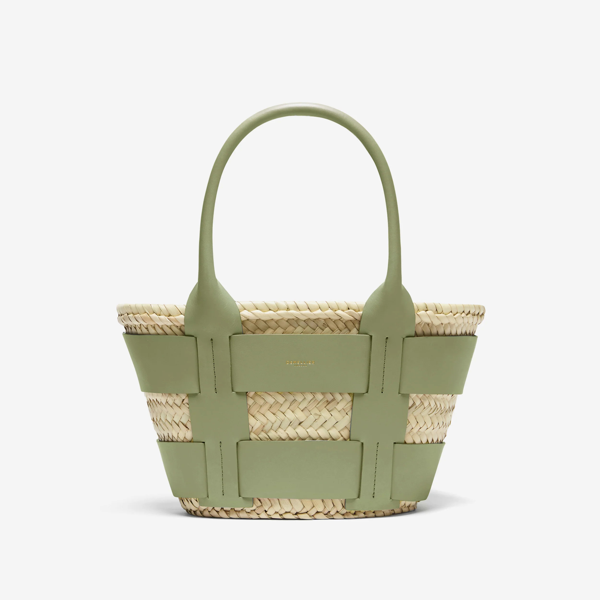 The Mini Santorini | Natural Basket Khaki Smooth | DeMellier | DeMellier