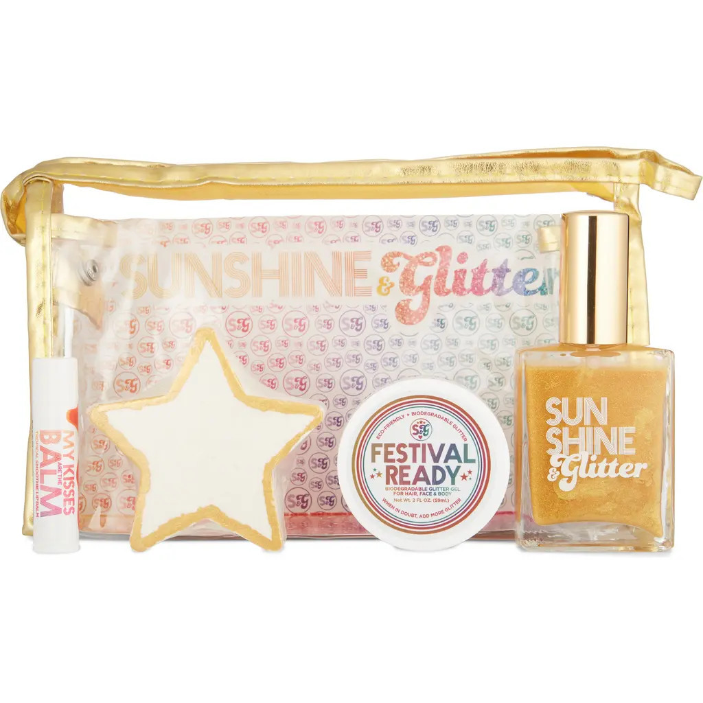 Sunshine & Glitter Kids' Seeing Stars Bath Set in Gold at Nordstrom | Nordstrom