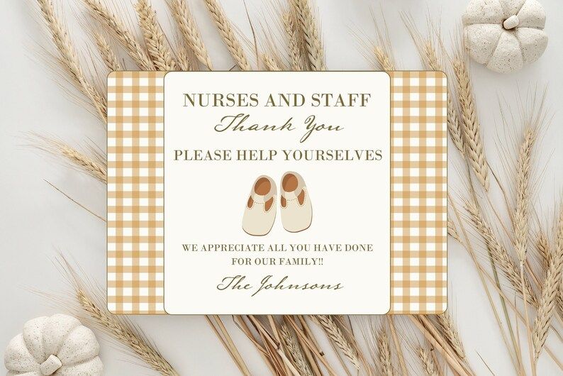 Newborn Thank You Basket Tag for Labor and Delivery Nurses and Midwives - INSTANT DOWNLOAD - EDIT... | Etsy (US)