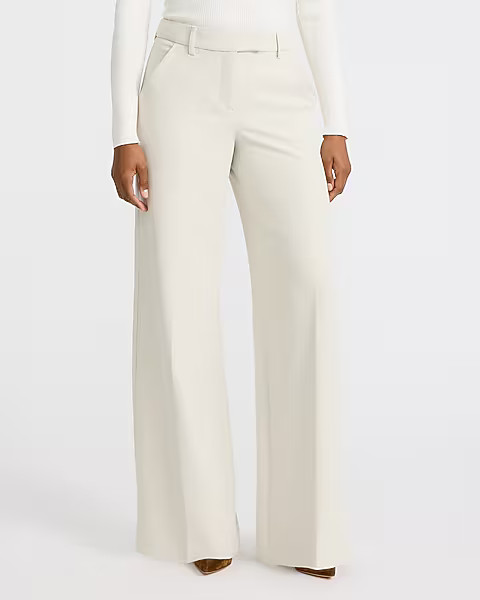 Editor Signature Stretch Mid Rise Wide Leg Pant | Express