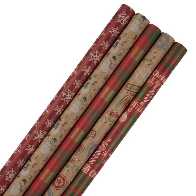 JAM Paper 2.5-Feet x 10-Feet Christmas Wrapping Paper | Lowe's