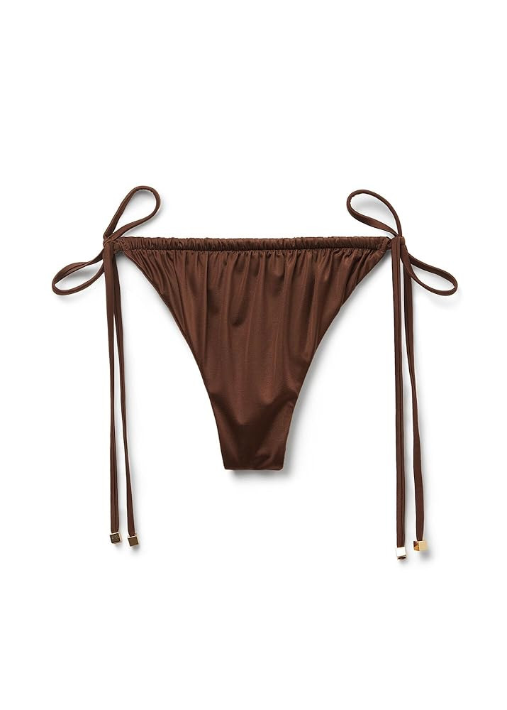 Woman's Thong Swimsuit Bottoms Shiny Satin | Amazon (US)