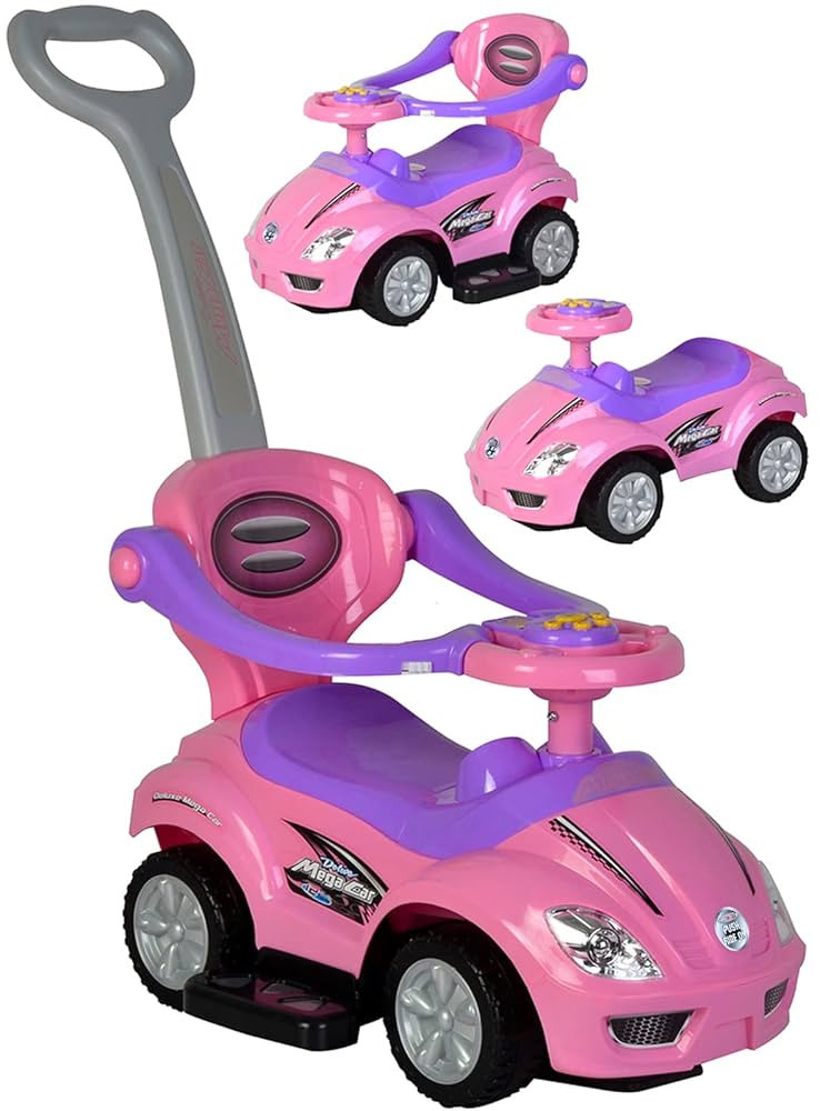 ChromeWheels Push Cars for Toddlers, 3 in 1 Ride on Push Car with Guardrail, Ride on Toys Mega Ca... | Amazon (US)