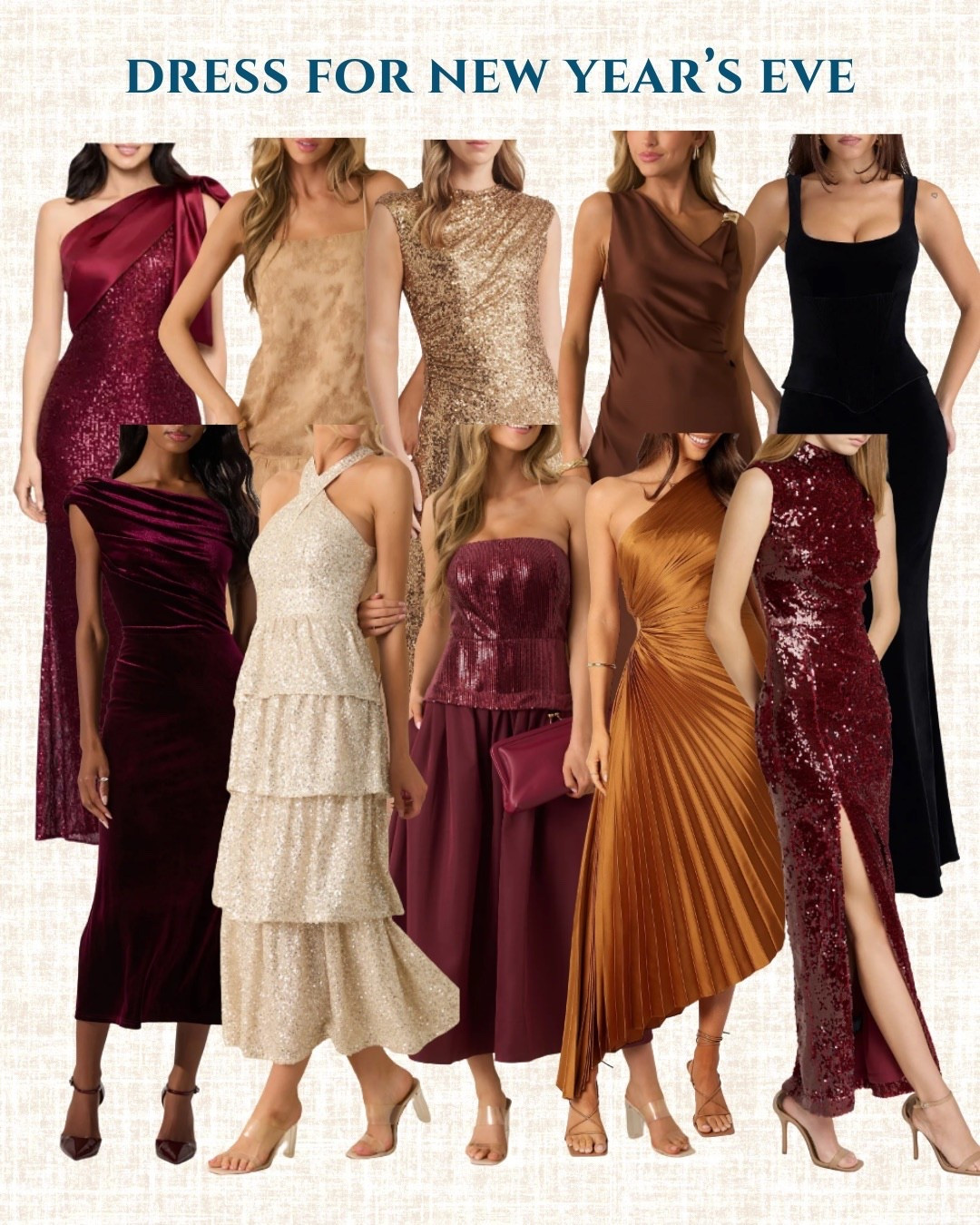 Sequins that sparkle, satin that slays, and silhouettes made for a midnight countdown. From glam mini dresses to chic slip styles, this NYE fits is all about ringing in the new year looking unforgettable!

Tap to shop our favorite New Year’s Eve dresses, party outfits, and statement heels because your outfit should work harder than your resolutions. 💃🎆

#NewYearsEveDress #NYEOutfits #HolidayStyle #PartyDressInspo #SequinDress #LTKParty #ShopLTK #WhatToWearNYE 

#LTKHoliday #LTKgrwm #LTKHoliday #LTKootd