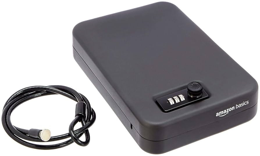 Amazon Basics Portable Security Case Lock Box Safe, Small Lock Box with Code, for College Dorm Ro... | Amazon (US)
