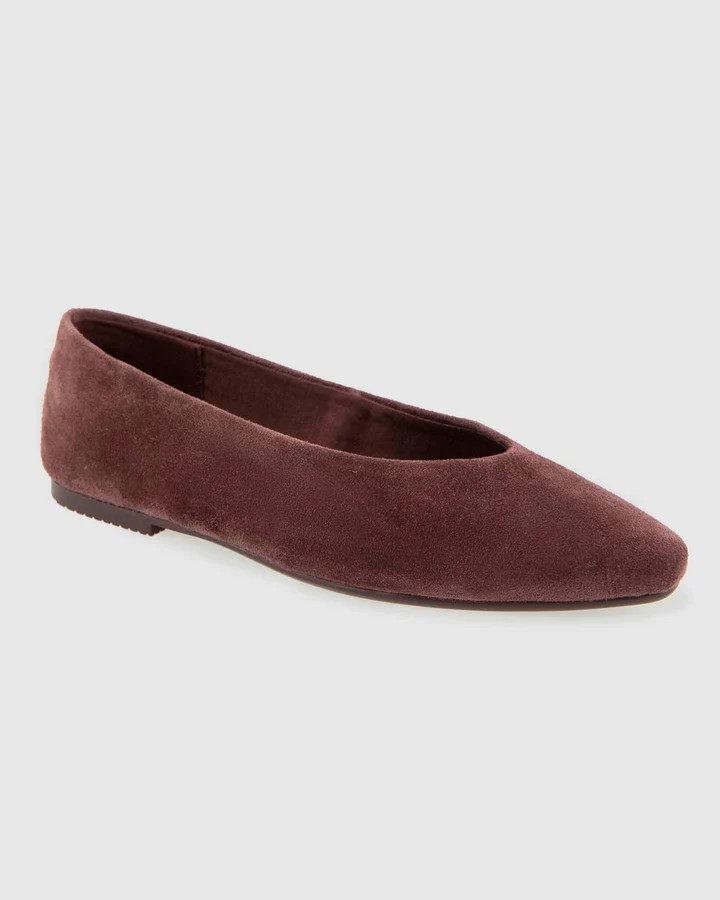 Latouche Suede Flat in Wine | Splendid