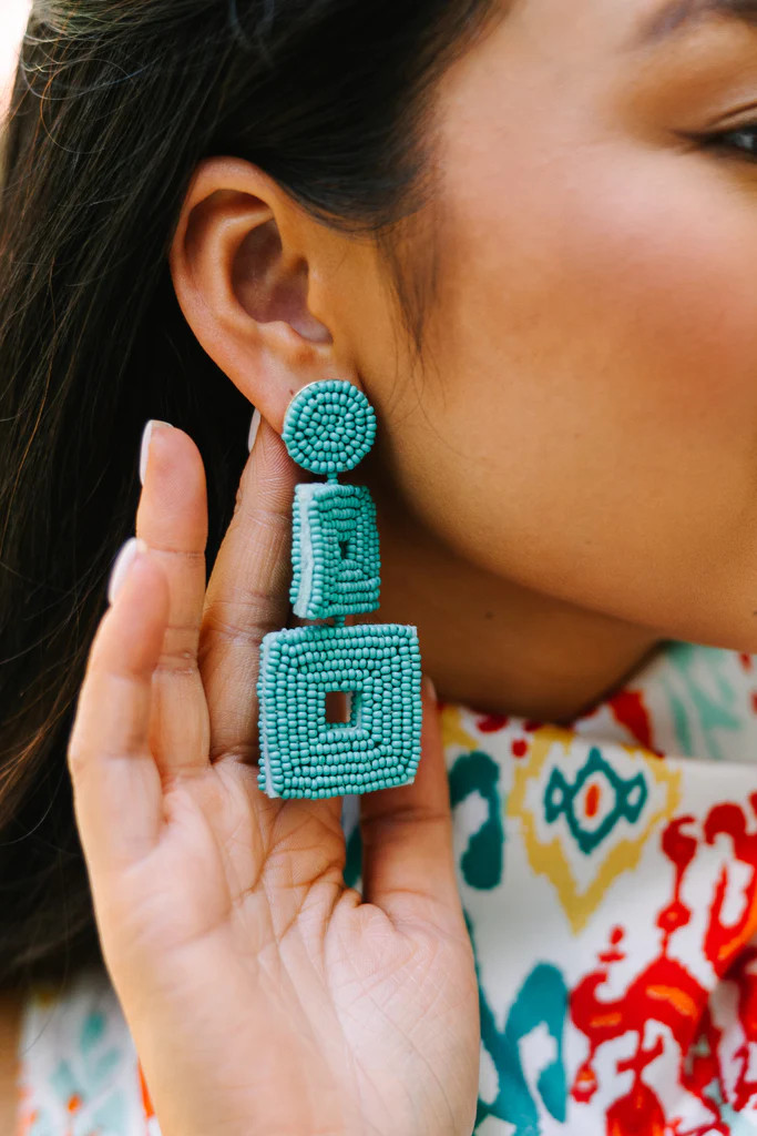 Love You Deeply Mint Green Beaded Earrings | The Mint Julep Boutique