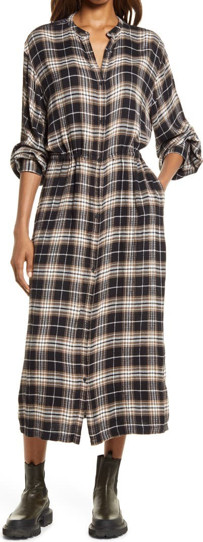 Plaid Long Sleeve Shirtdress | Nordstrom
