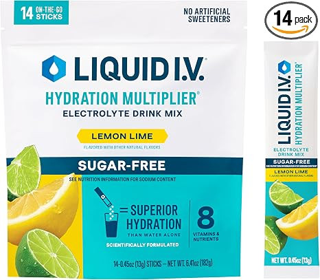 Liquid I.V. Hydration Multiplier Sugar-Free - Lemon Lime | Electrolyte Powder Drink Mix | 1 Pack ... | Amazon (US)